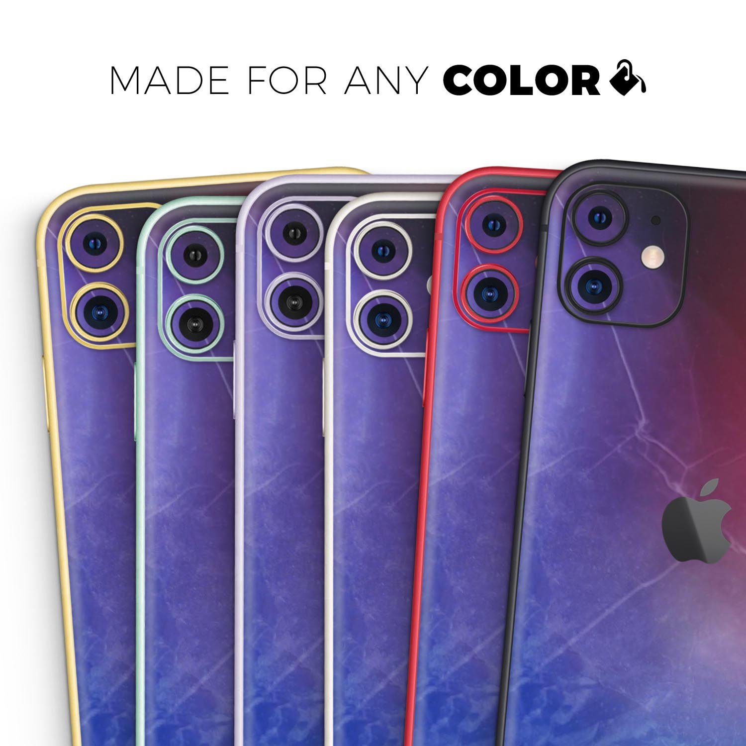 Abstract Fire & Ice V5 Skin-Kit for Apple iPhone 13, showcasing vibrant colors and a sleek design.